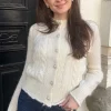 Liva Ls Knit Cardigan Star White