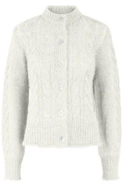 Liva Ls Knit Cardigan Star White