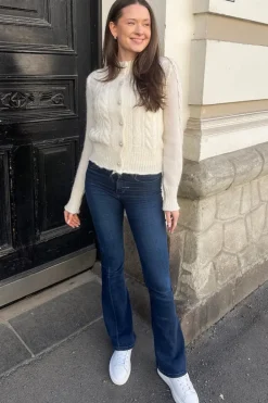 Liva Ls Knit Cardigan Star White
