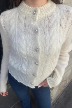 Liva Ls Knit Cardigan Star White