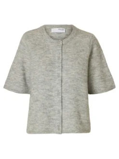 Lulu 2/4 Knit Cardigan Light Grey Melange