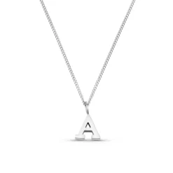 Luxe A Initial Necklace Silver