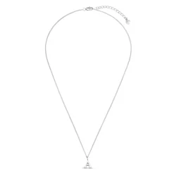 Luxe A Initial Necklace Silver