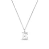 Luxe E Initial Necklace Silver