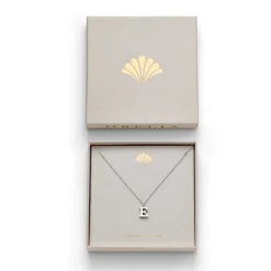 Luxe E Initial Necklace Silver