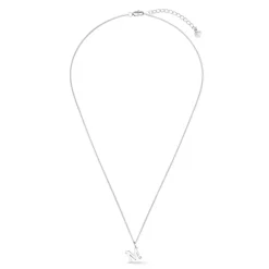 Luxe M Initial Necklace Silver