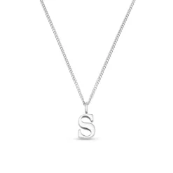 Luxe S Initial Necklace Silver