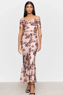 Lyra Dress Terracotta Floral Print