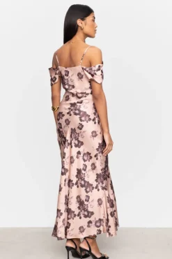 Lyra Dress Terracotta Floral Print
