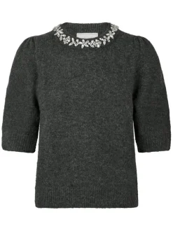 Maia Stone Knit Blouse Antracit Melange