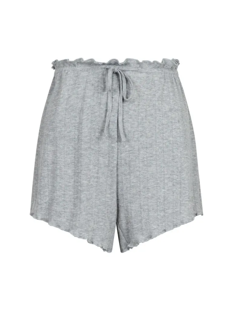 Merritt Pointelle Shorts Light Grey