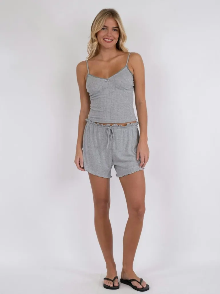 Merritt Pointelle Shorts Light Grey