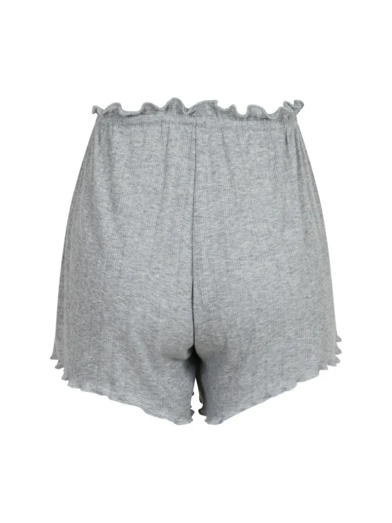 Merritt Pointelle Shorts Light Grey