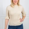 Mikke Ss Knit Top Birch