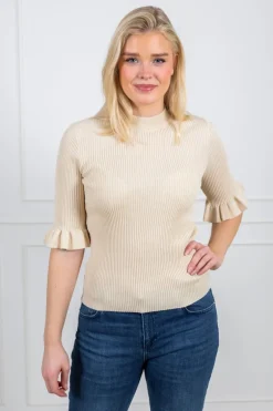 Mikke Ss Knit Top Birch