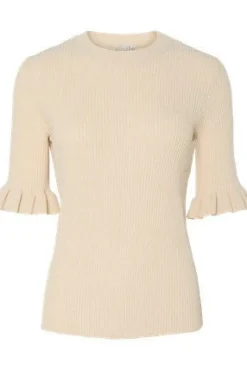 Mikke Ss Knit Top Birch