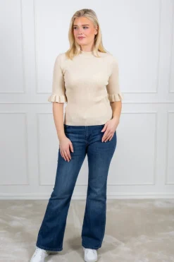 Mikke Ss Knit Top Birch
