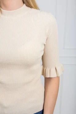Mikke Ss Knit Top Birch
