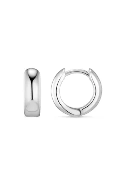 Mini Domed Huggie Hoops Silver