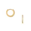 Mini Pave Huggie Hoop Earrings Crystal