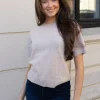 Missy Knit Tee Sand Melange