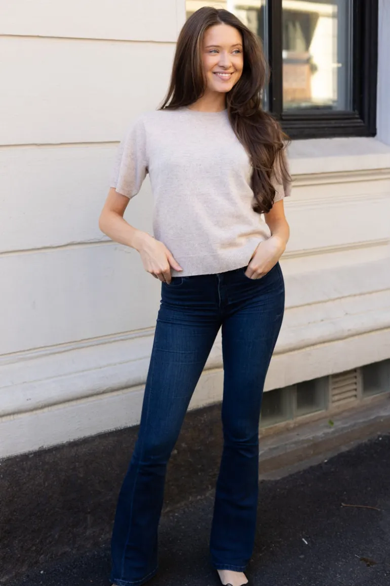 Missy Knit Tee Sand Melange