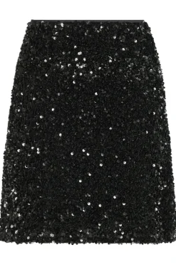 Miva Velvet Sequins Skirt Black