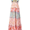 Mix Print Straps Long Dress