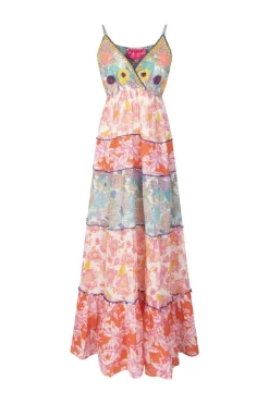 Mix Print Straps Long Dress