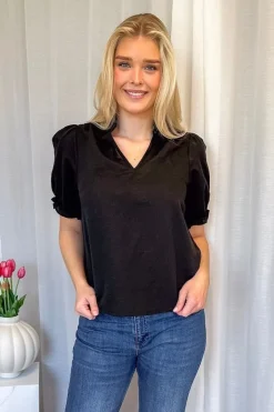 Odesa Linen Blouse Black