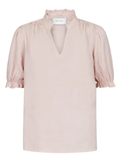 Odesa Linen Blouse Rose Smoke