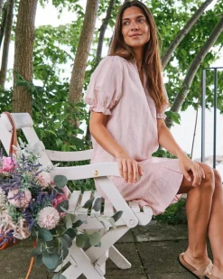 Odesa Linen Blouse Rose Smoke