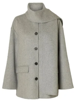 Pam Handmade Scarf Jacket Light Grey Melange