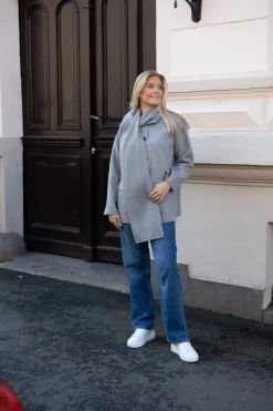 Pam Handmade Scarf Jacket Light Grey Melange