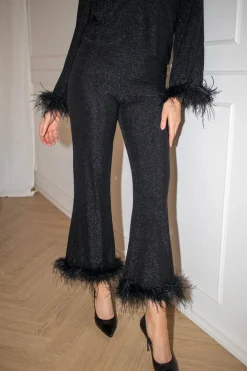Peach Pants Black Glitter