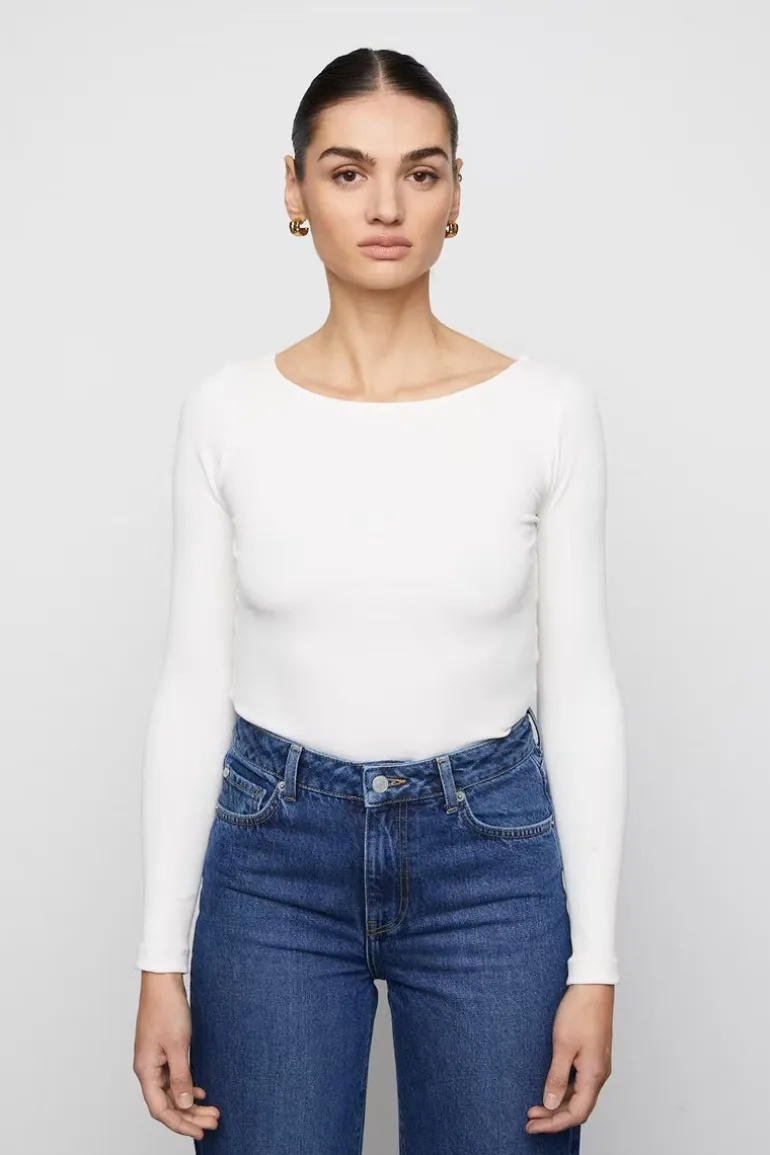 Petronella Rib Boatneck Ecru