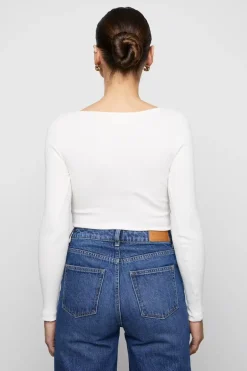 Petronella Rib Boatneck Ecru