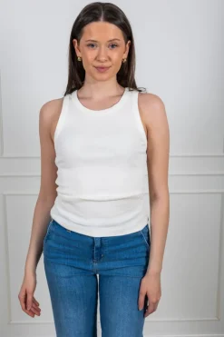Pia Rib Singlet Ecru