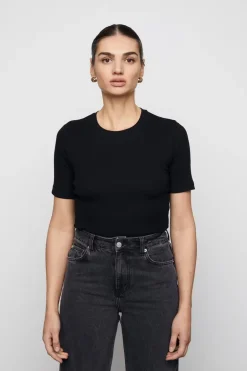 Pippa Rib Tee Black