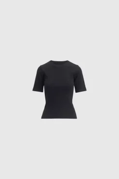 Pippa Rib Tee Black
