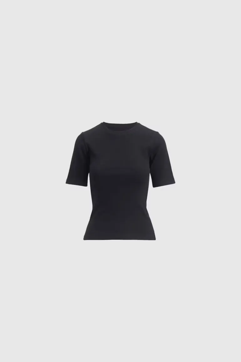 Pippa Rib Tee Black
