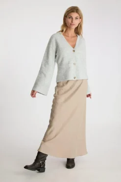 Pixie Knit Cardigan Light Grey Melange