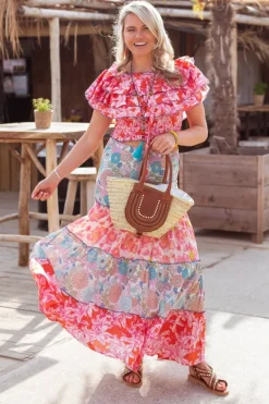 Print Long Skirt Chiffon mix