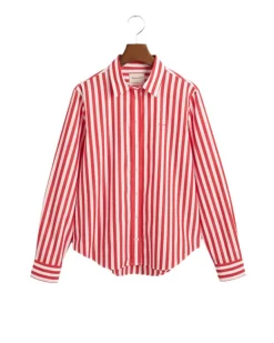 Regular Fit Wide Striped Poplin Shirt Bright Bed