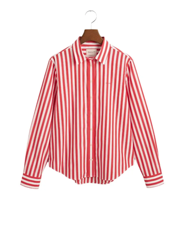 Regular Fit Wide Striped Poplin Shirt Bright Bed