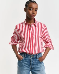 Regular Fit Wide Striped Poplin Shirt Bright Bed