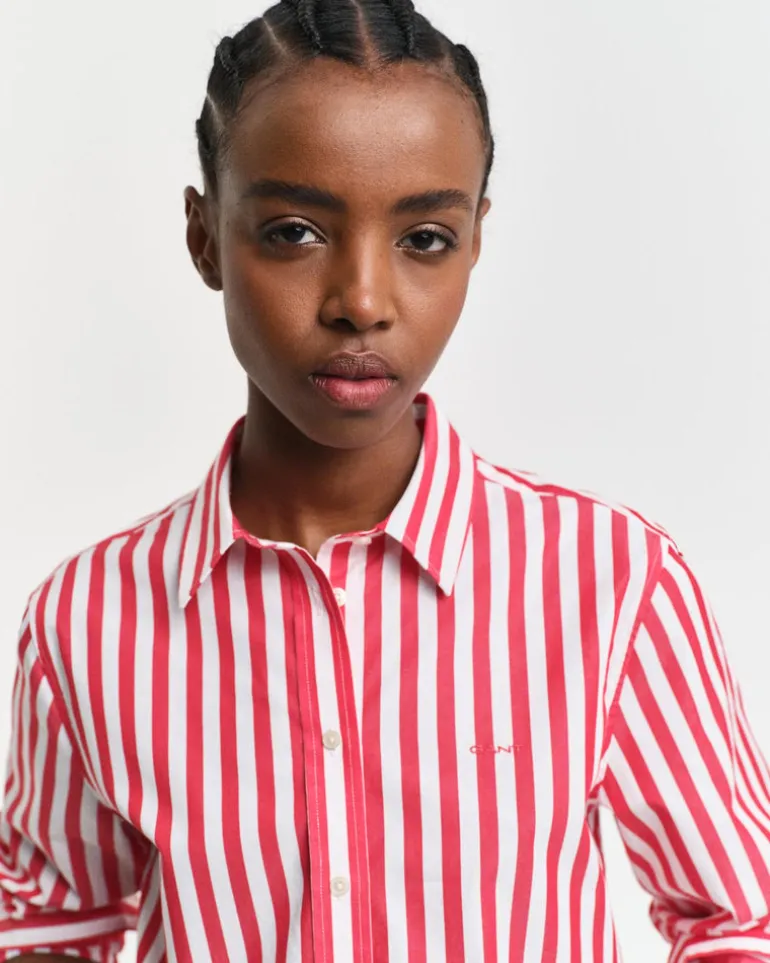 Regular Fit Wide Striped Poplin Shirt Bright Bed