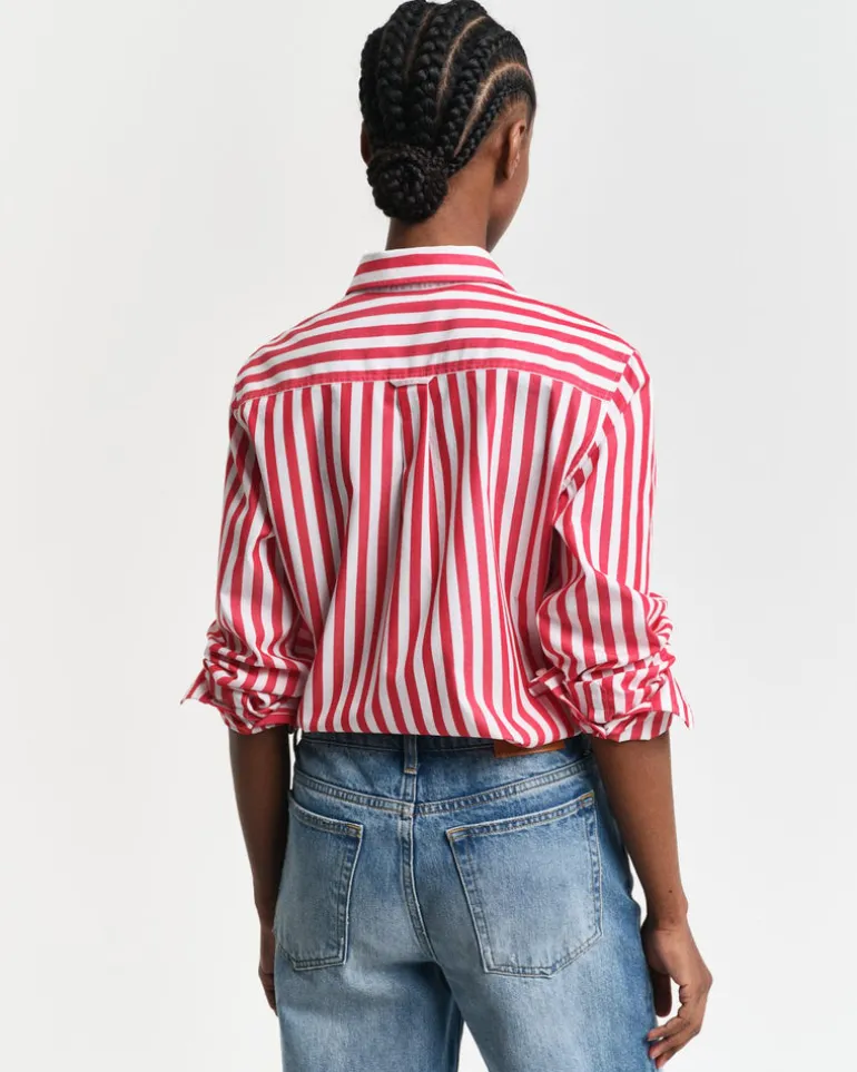 Regular Fit Wide Striped Poplin Shirt Bright Bed