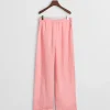 Relaxed Fit Linen Blend Pull-On Pants Geranium Pink