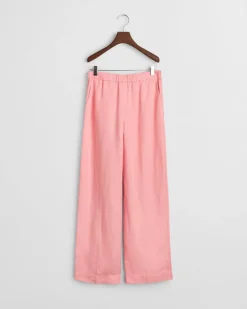 Relaxed Fit Linen Blend Pull-On Pants Geranium Pink